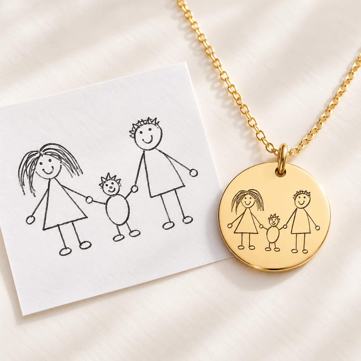 Personalized Child’s Drawing Necklace – A Keepsake to Treasure