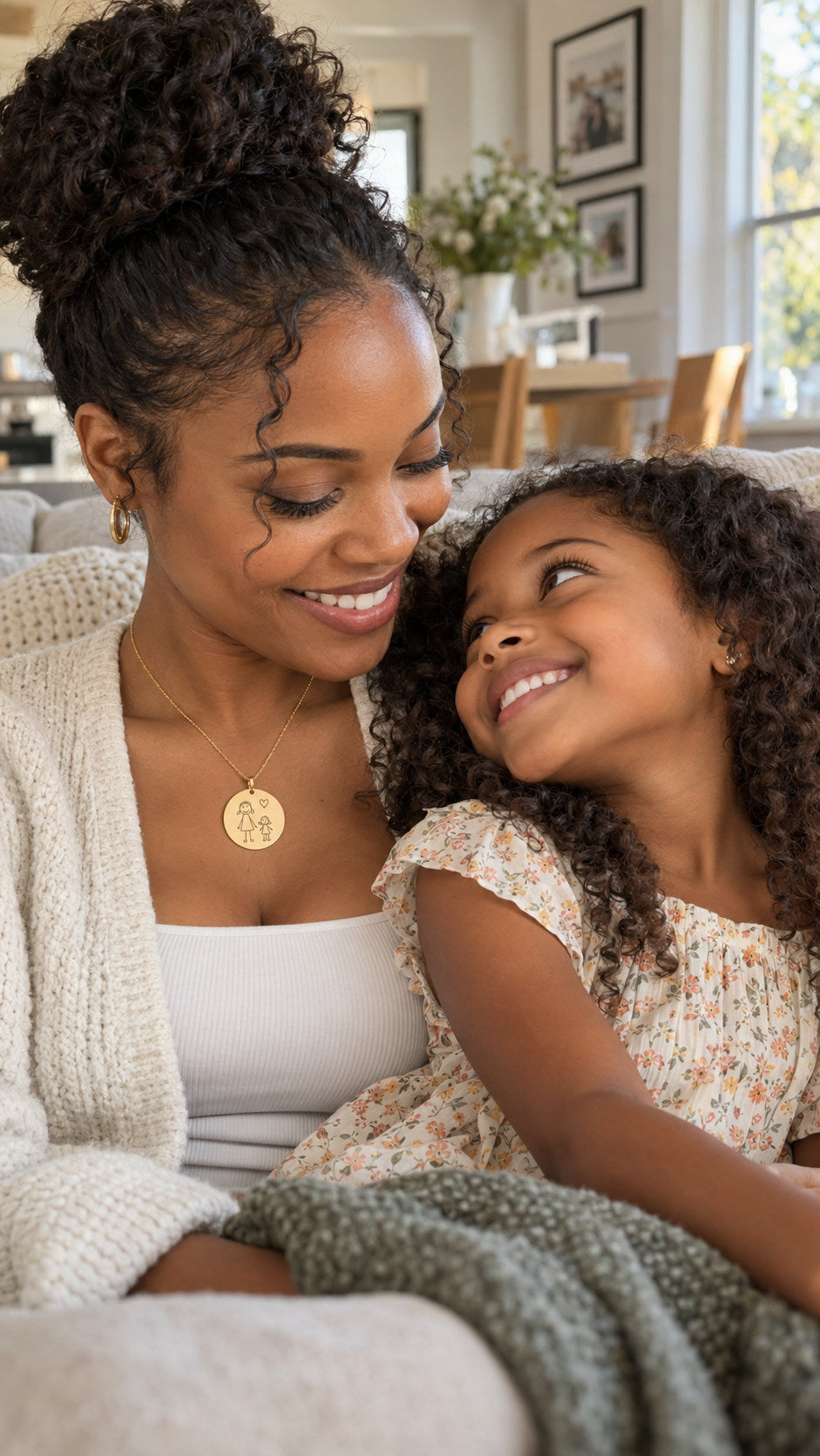 Personalized necklace being worn by someone special